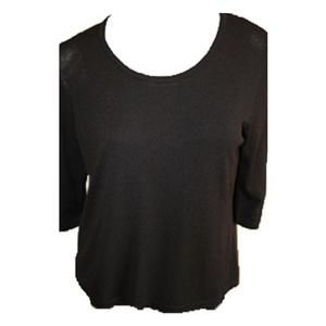 NEW ANGEL three quarter sleeve tunic top in black